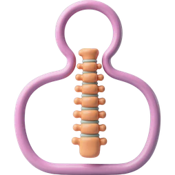 Chiropractic billing icon showing a human spine inside a body outline